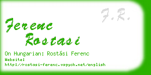 ferenc rostasi business card